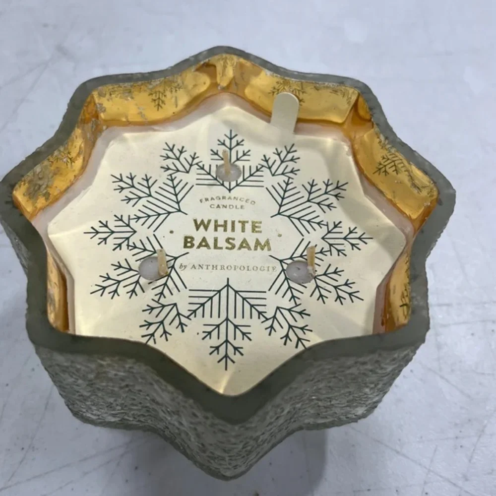 Anthropologie Home White Balsam Star Candle NIB Bundle of 4